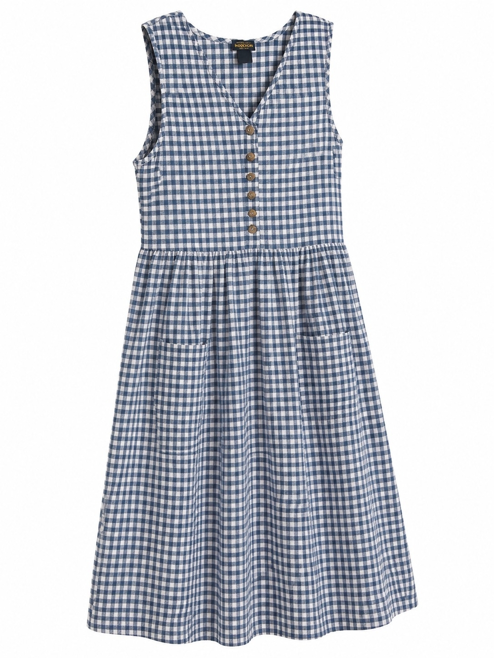 Woolrich Navy and White Gingham Midi Dress - Picture 3 of 10
